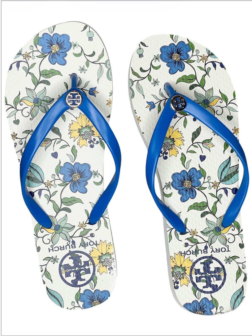 Tory Burch Wisteria Floral Print Flipflops Size 7